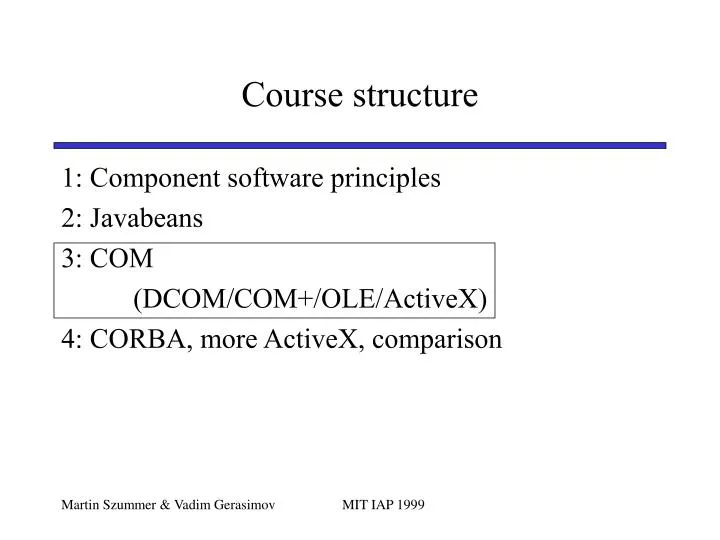 course structure