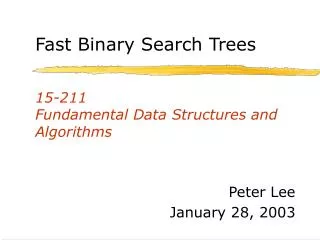 15-211 Fundamental Data Structures and Algorithms