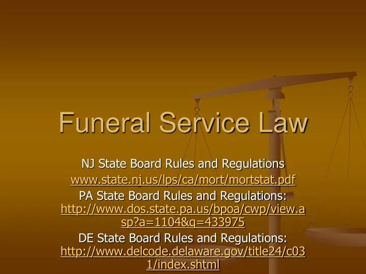 funeral service law