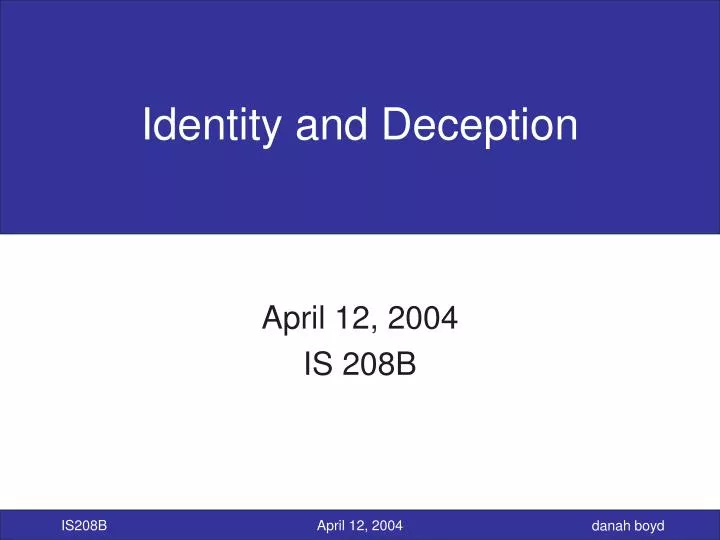 identity and deception
