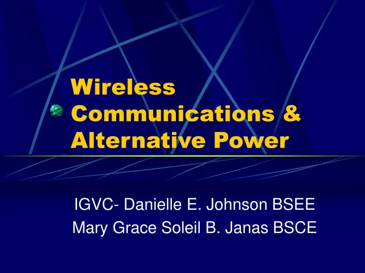 wireless communications alternative power