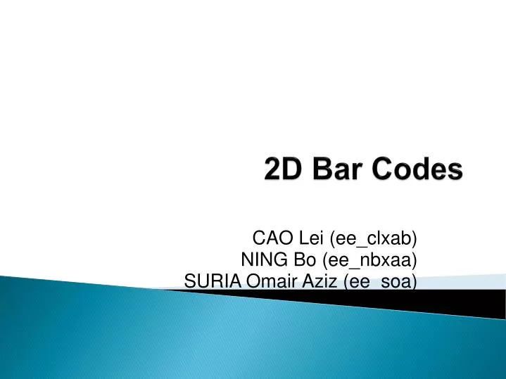 2d bar codes