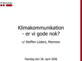 klimakommunikation er vi gode nok