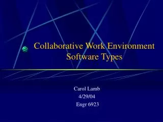 Collaborative Work Environment Software Types