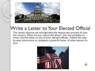 Write a Letter to Your Elected Official
