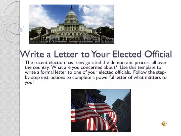 write a letter to your elected official