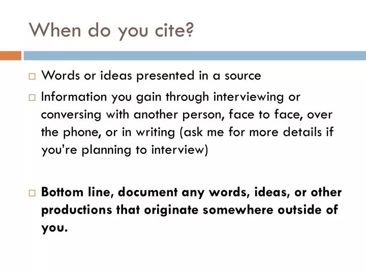 when do you cite