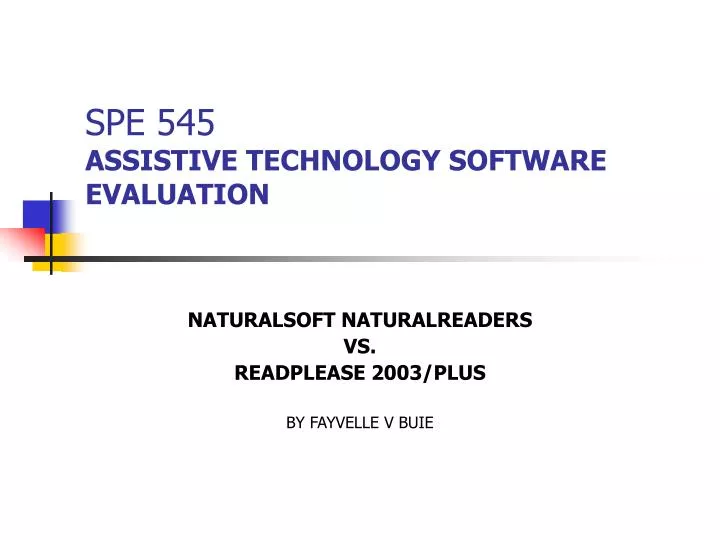 spe 545 assistive technology software evaluation