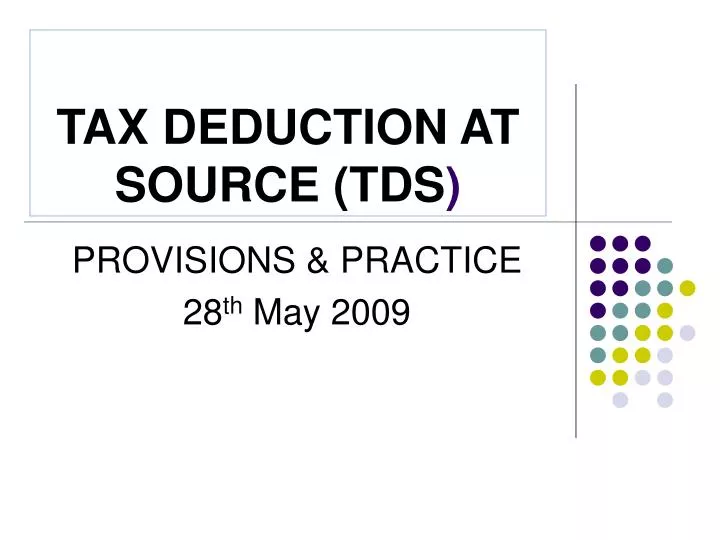 tax deduction at source tds