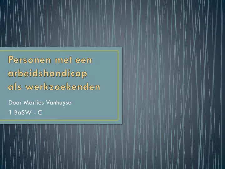 personen met een arbeidshandicap als werkzoekenden