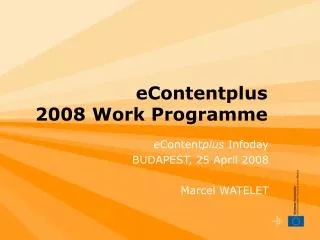 eContentplus 2008 Work Programme