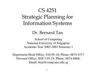 CS 4251 Strategic Planning for Information Systems