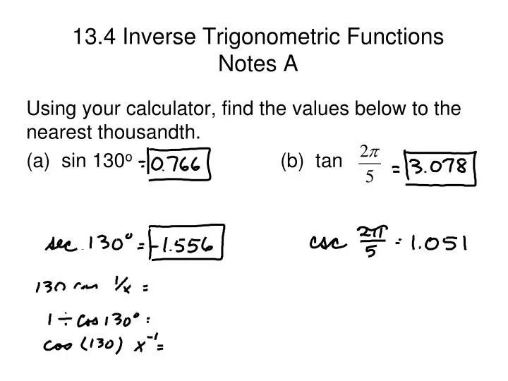 13 4 inverse trigonometric functions notes a