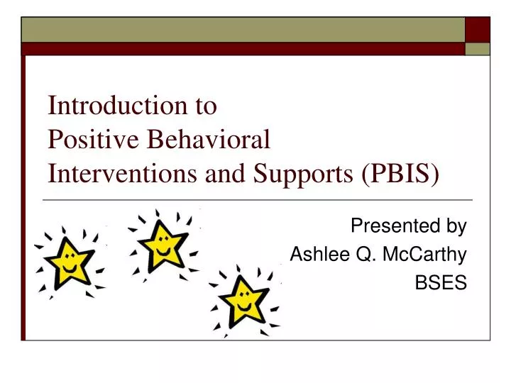 introduction to positive behavioral interventions and supports pbis