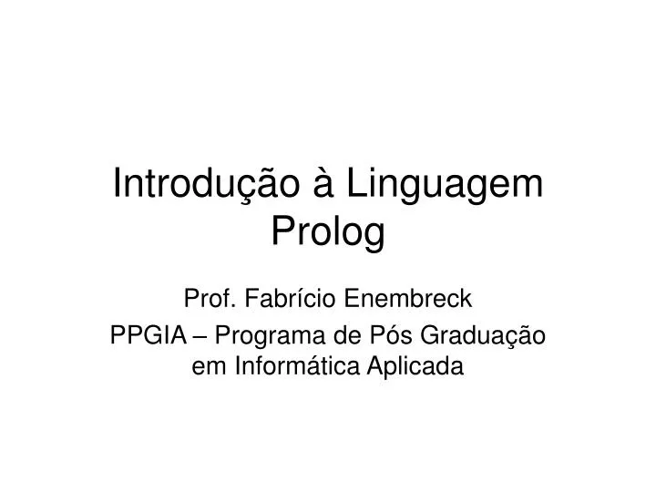 introdu o linguagem prolog
