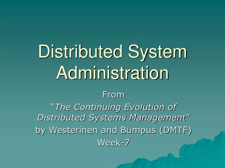 distributed system administration