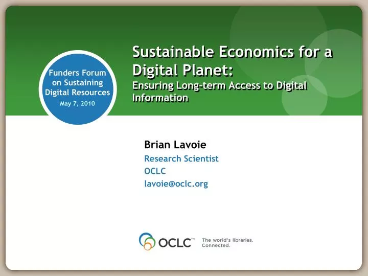 sustainable economics for a digital planet ensuring long term access to digital information