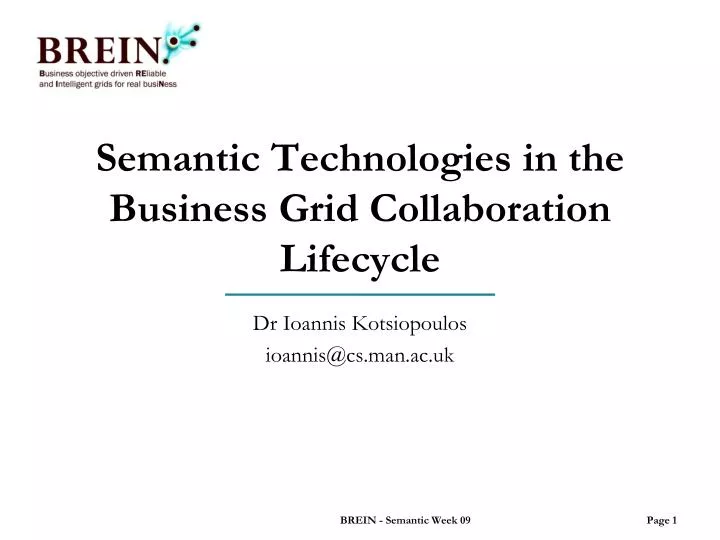 semantic technologies in the business grid collaboration lifecycle
