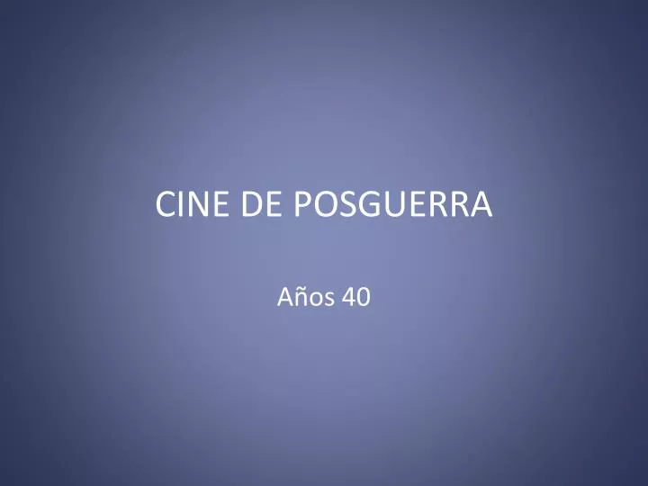 cine de posguerra