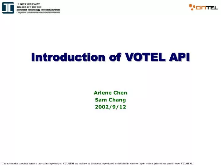 introduction of votel api