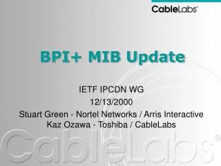 BPI+ MIB Update