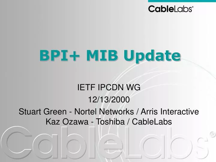 bpi mib update