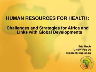 HUMAN RESOURCES FOR HEALTH: