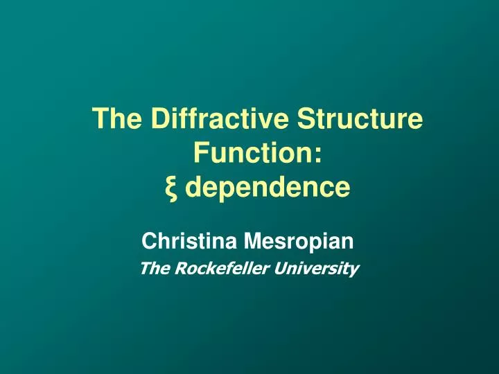 the diffractive structure function dependence