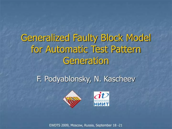 generalized faulty block model for automatic test pattern generation