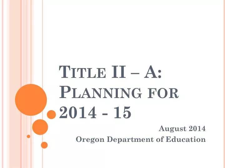 title ii a planning for 2014 15