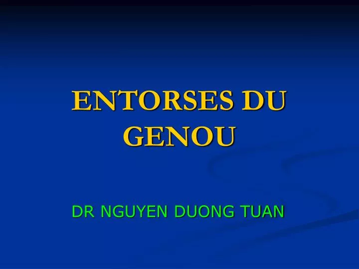 entorses du genou