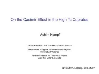 On the Casimir Effect in the High Tc Cuprates