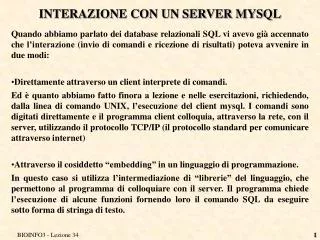 interazione con un server mysql