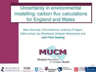 Uncertainty in environmental modelling: carbon flux calculations for England and Wales