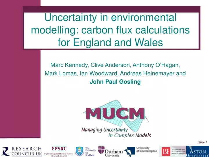 uncertainty in environmental modelling carbon flux calculations for england and wales
