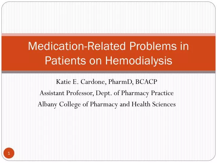 medication related problems in patients on hemodialysis