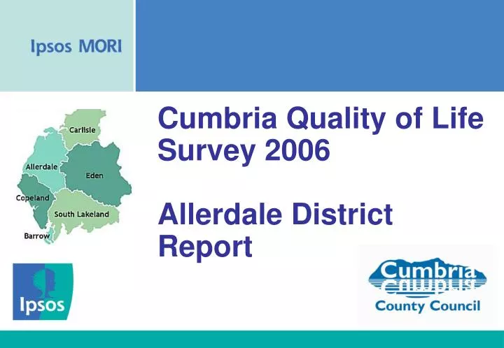cumbria quality of life survey 2006 allerdale district report