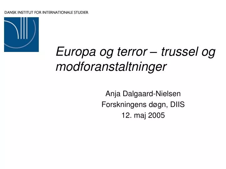 europa og terror trussel og modforanstaltninger