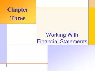 Working With Financial Statements