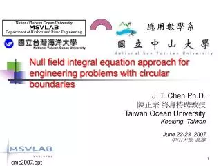 Null field integral equation approach for engineering problems with circular boundaries