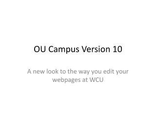 OU Campus Version 10