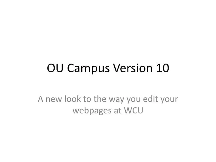 ou campus version 10