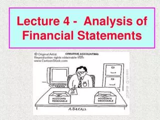 Lecture 4 - Analysis of Financial Statements