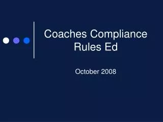 Coaches Compliance Rules Ed