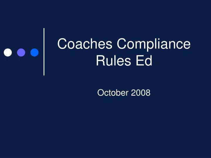 coaches compliance rules ed