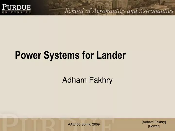power systems for lander