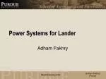 Power Systems for Lander - slide 1