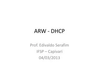 arw dhcp