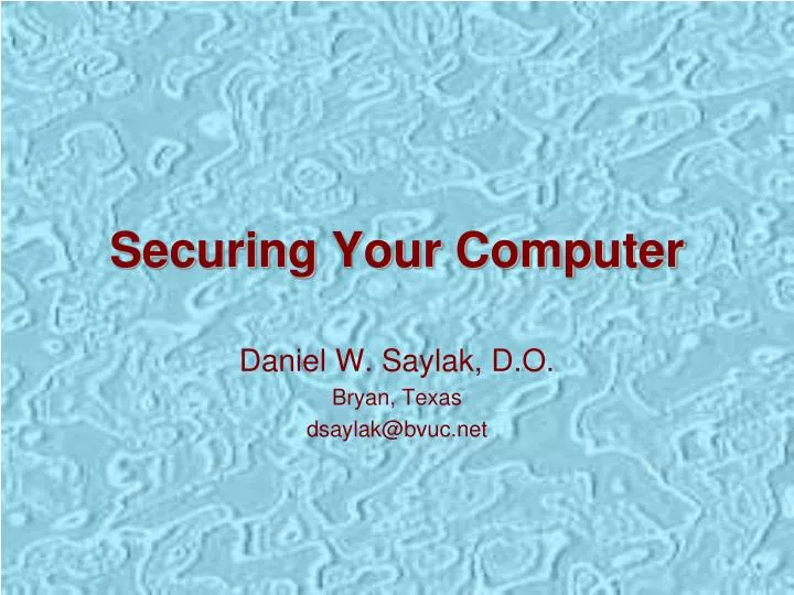 securing your computer