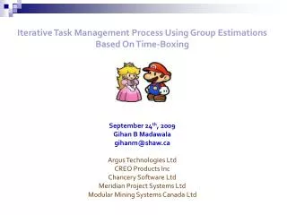 Iterative Task Management Process Using Group Estimations Based On Time-Boxing